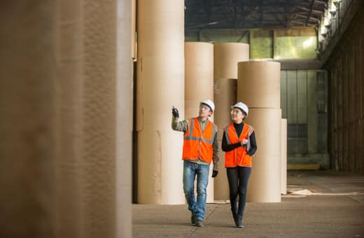 Industrial workers inside a factory